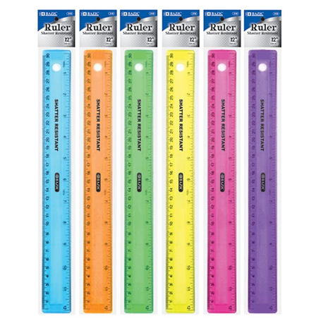 Bazic • Regla "Shatter Resistant" de 12 pulgadas.